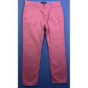 Tommy Hilfiger Pants Mens 32x32 Salmon Pink Chino Slim Casual Cotton Preppy EUC!